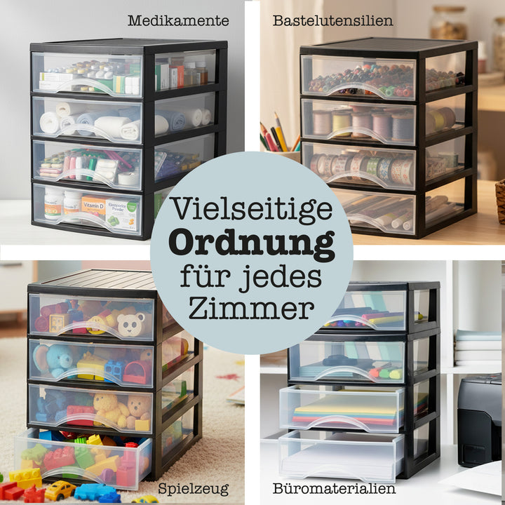 Schubladenschrank A4 mit 4 Schubladen