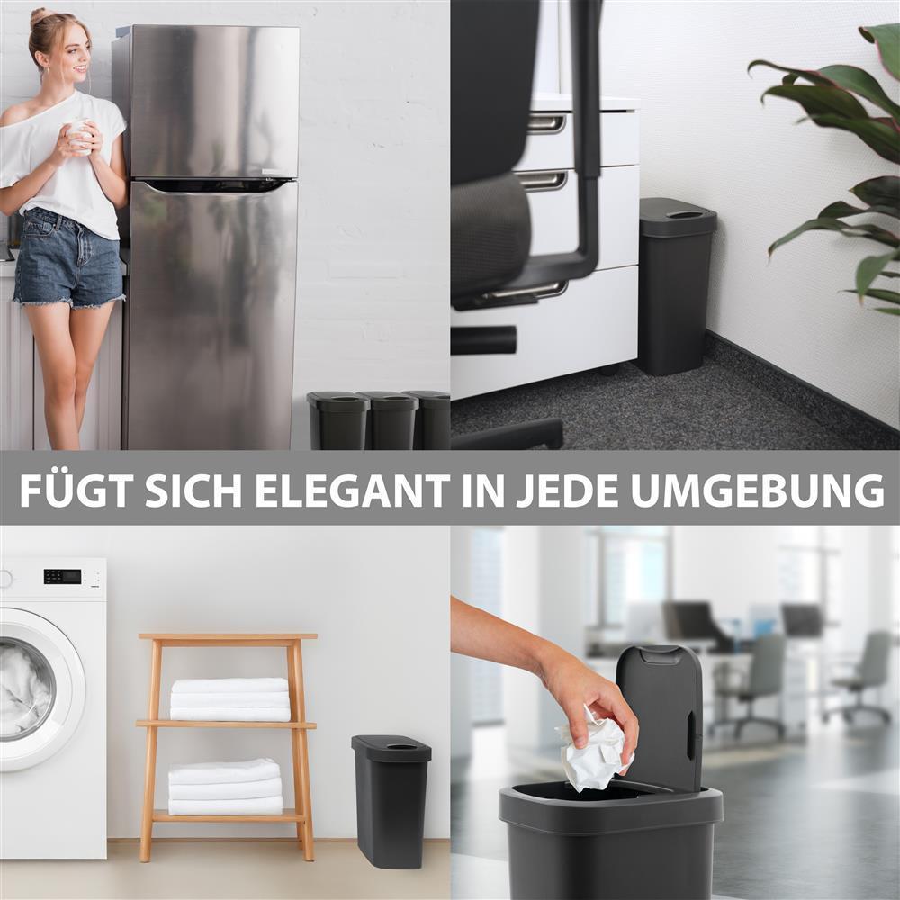 Mülleimer mit Deckel 10 L., Anthrazit