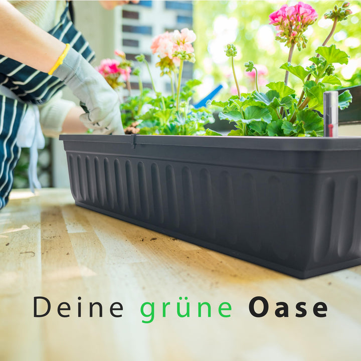 Blumenkasten 2er Set, Anthrazit 80cm